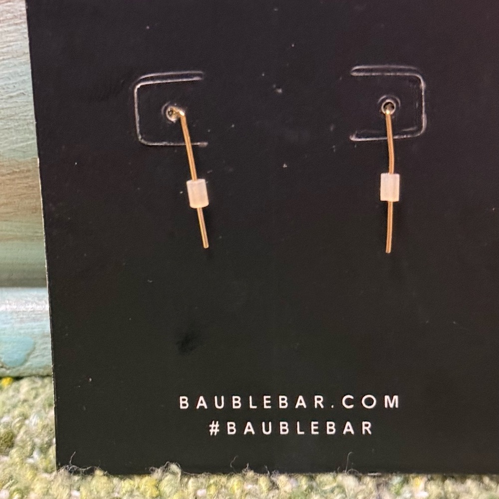 NWT BAUBLEBAR Farah Ear Crawlers Rhinestone Dangle Earrings Gold Tone - Picture 5 of 5